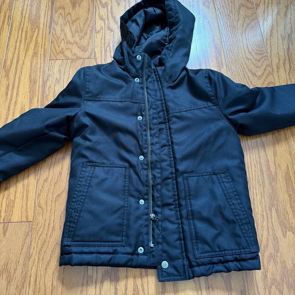 GAP Kids Black Hooded Puffer Jacket small s barn coat